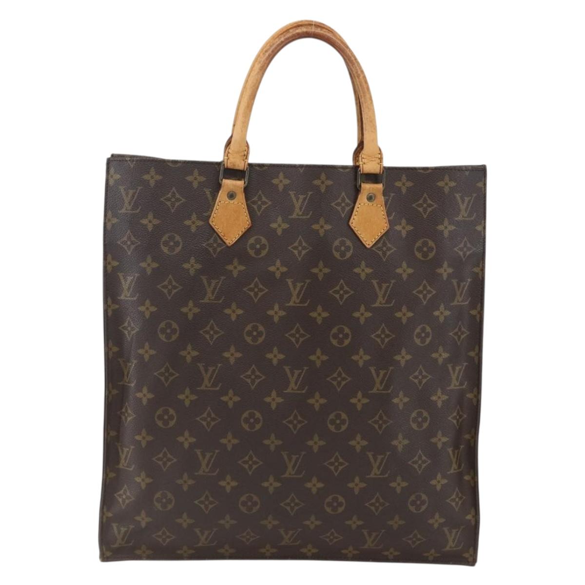 LOUIS VUITTON Monogram Sac Plat Hand Bag M51140 LV Auth 158345
