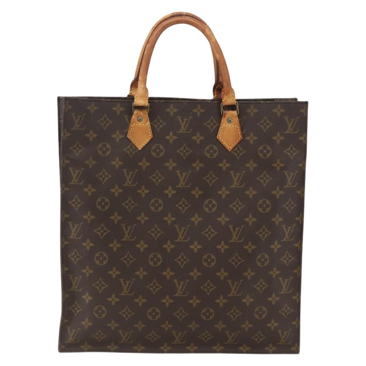 LOUIS VUITTON Monogram Sac Plat Hand Bag M51140 LV Auth 158347
