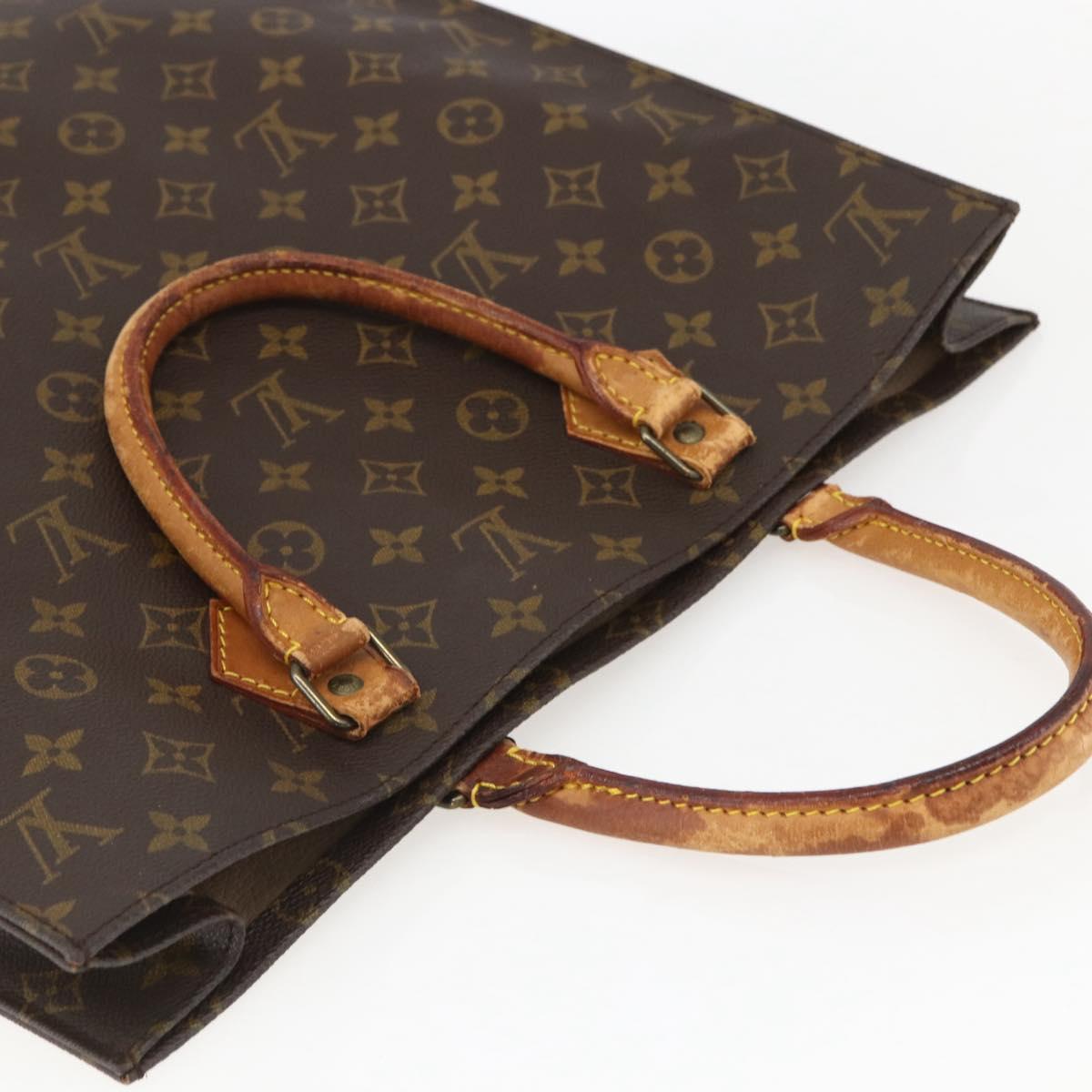 LOUIS VUITTON Monogram Sac Plat Hand Bag M51140 LV Auth 158347