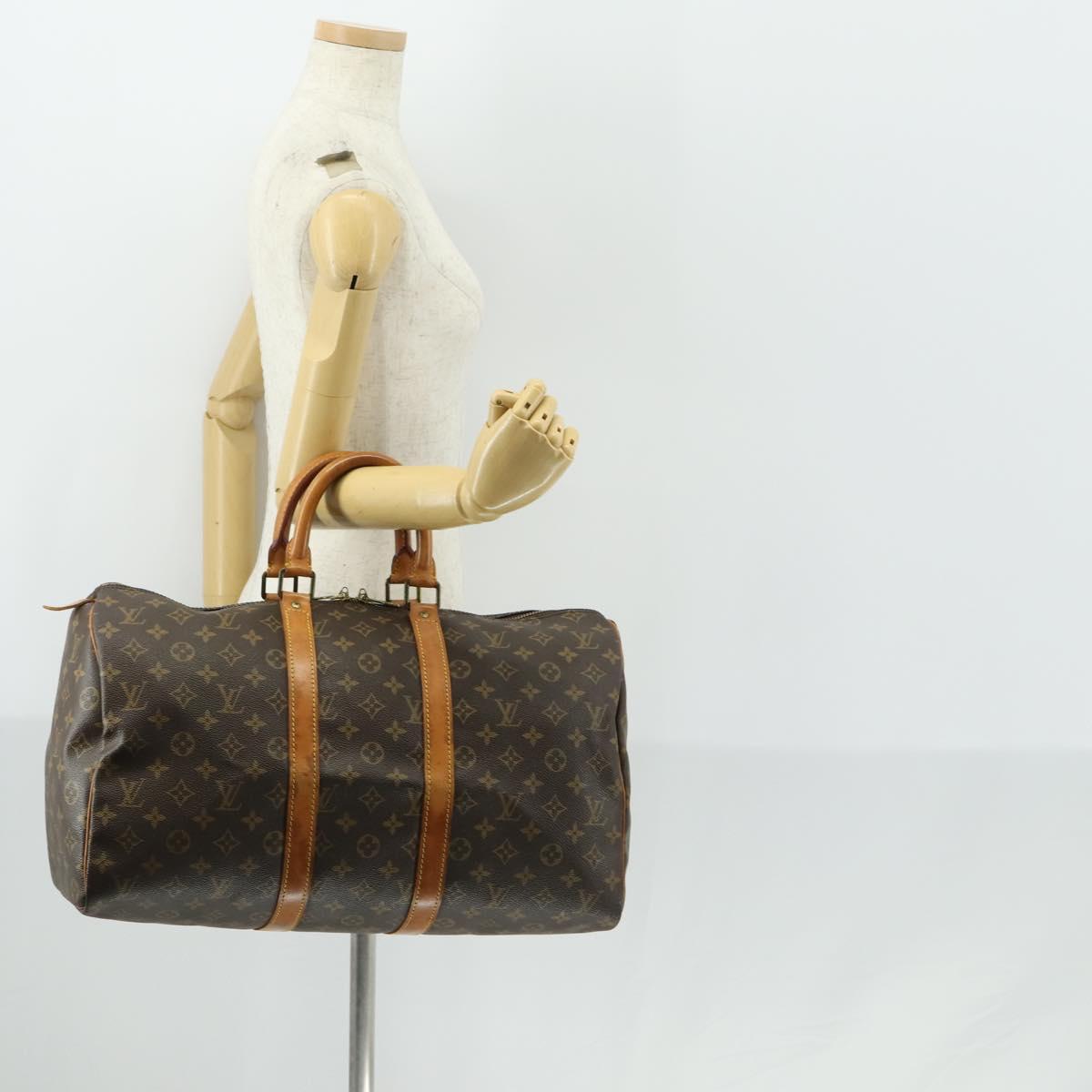 LOUIS VUITTON Monogram Keepall 45 Boston Bag M41428 LV Auth 158351