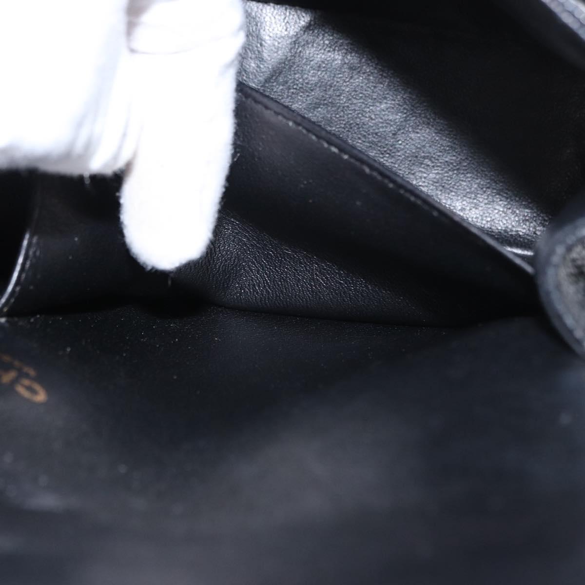 CHANEL Matelasse 25 Double Flap Chain Bag Caviar Skin Black CC Auth 158360SM