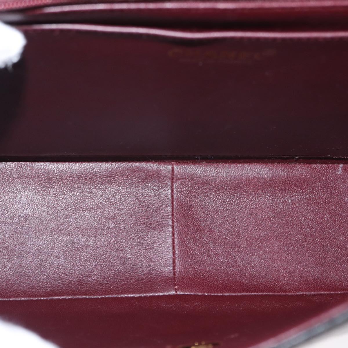 CHANEL Matelasse 30 Chain Shoulder Bag Lamb Skin Black Gold CC Auth 158361SAM