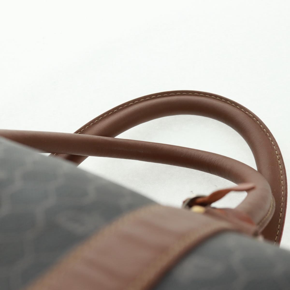 Christian Dior Honeycomb Canvas Boston Bag PVC Black Gold Auth 158369