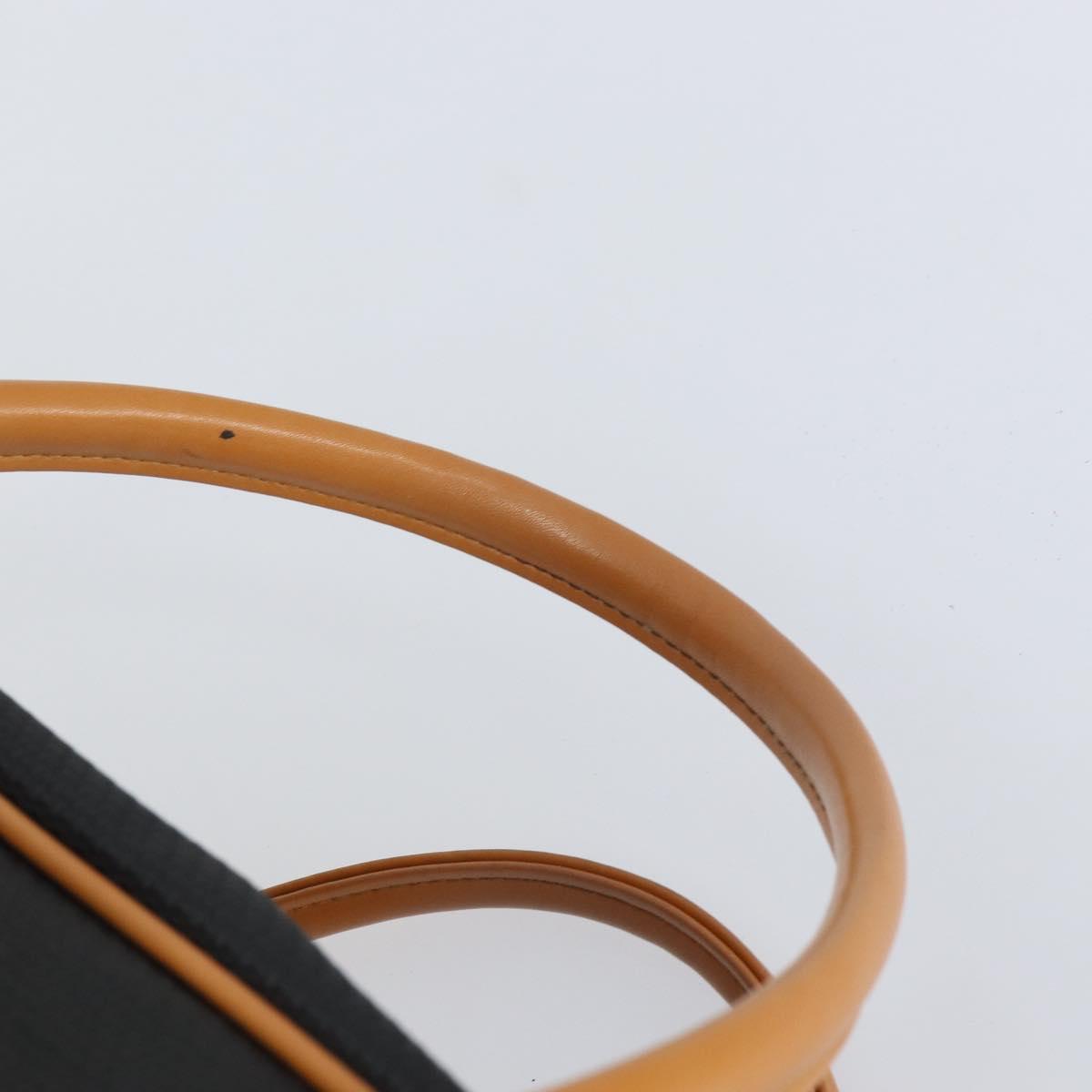 SAINT LAURENT Boston Bag PVC Canvas Black Brown gold Auth 158370