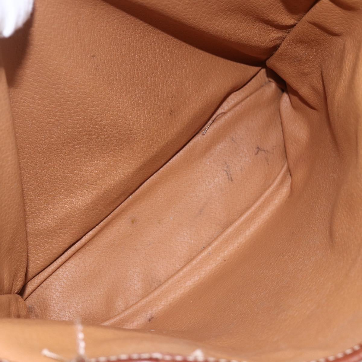 CELINE Macadam Canvas Tote Bag PVC Leather Brown Gold Auth 158371
