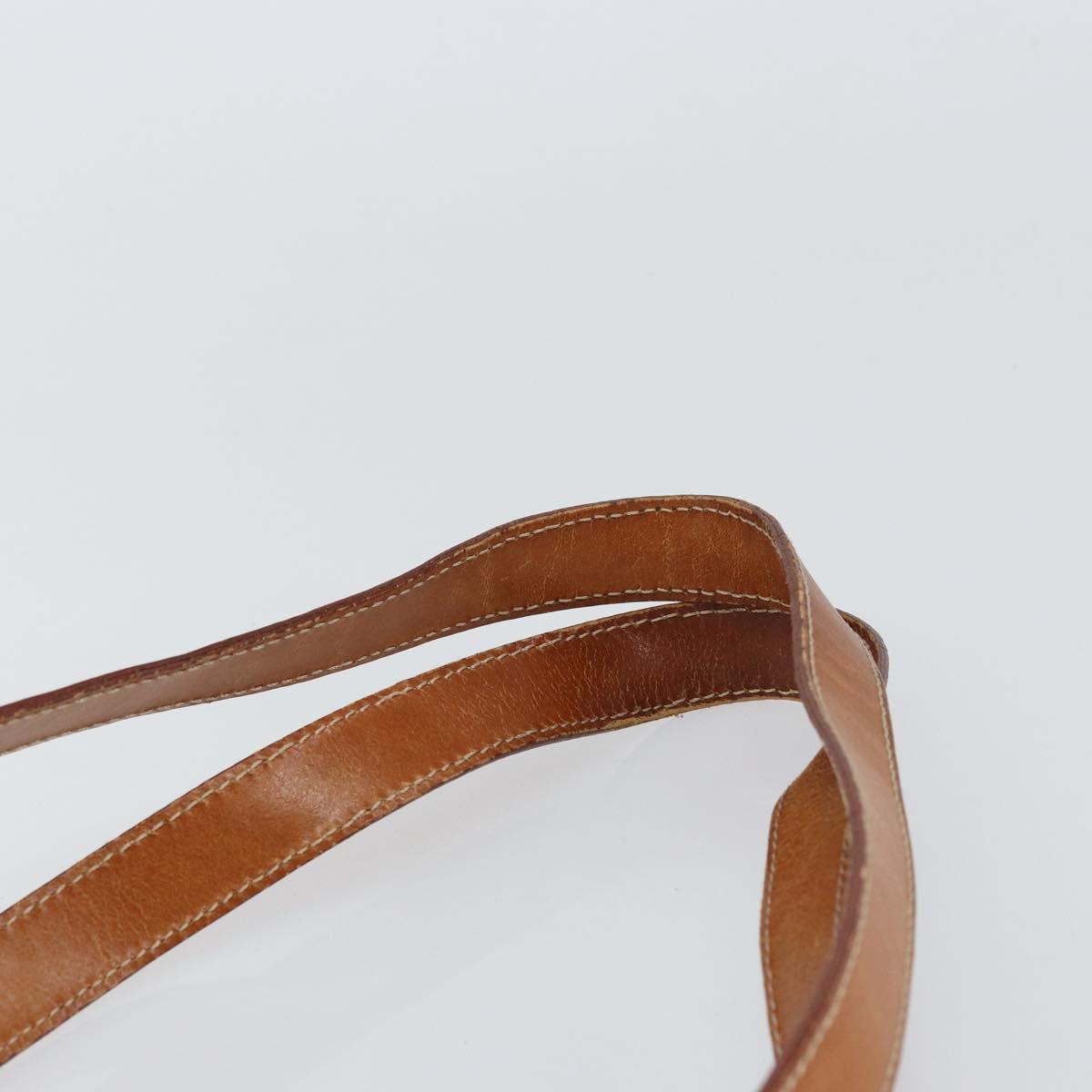 CELINE Macadam Canvas Tote Bag PVC Leather Brown Gold Auth 158377