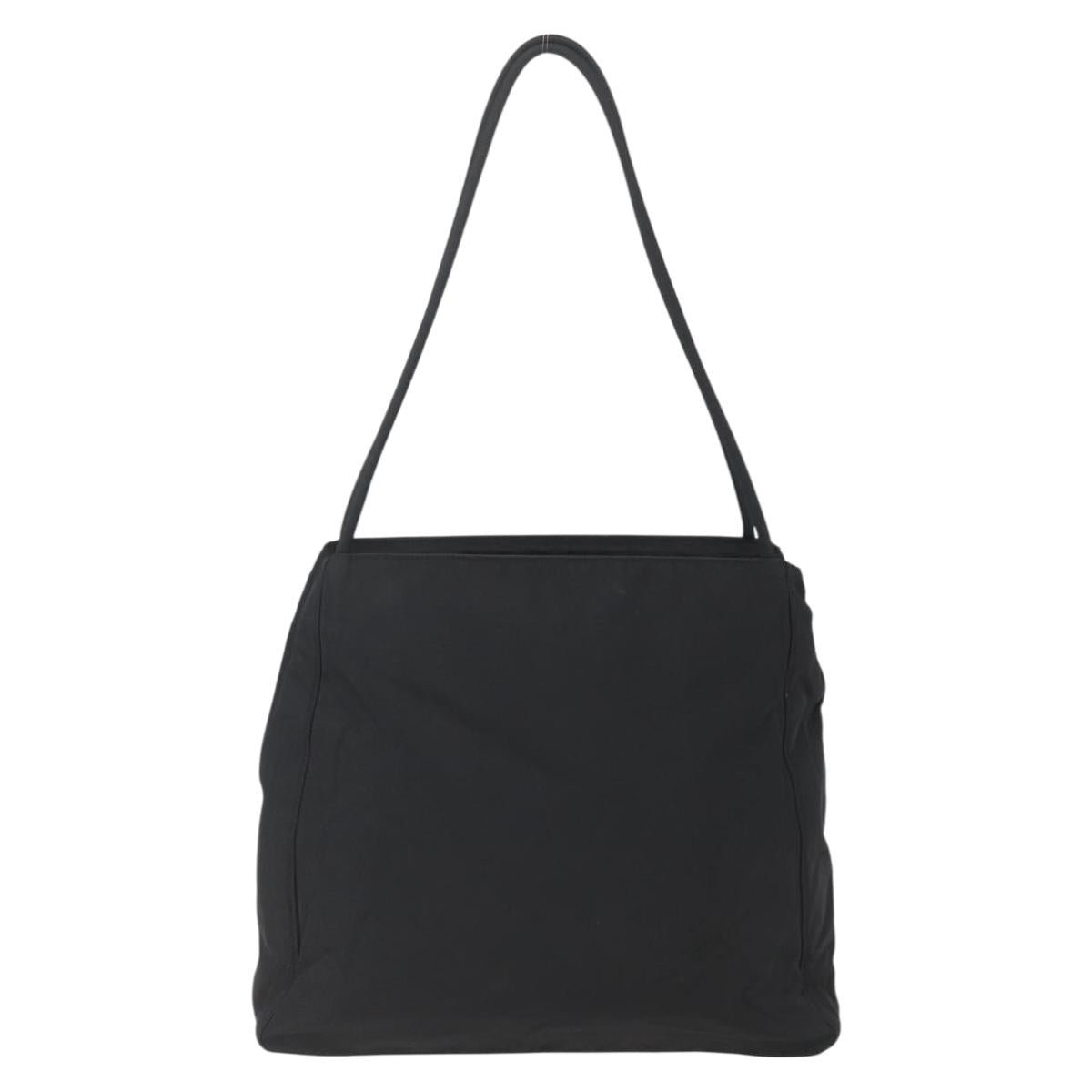 PRADA Tote Bag Nylon Black Silver Auth 158382