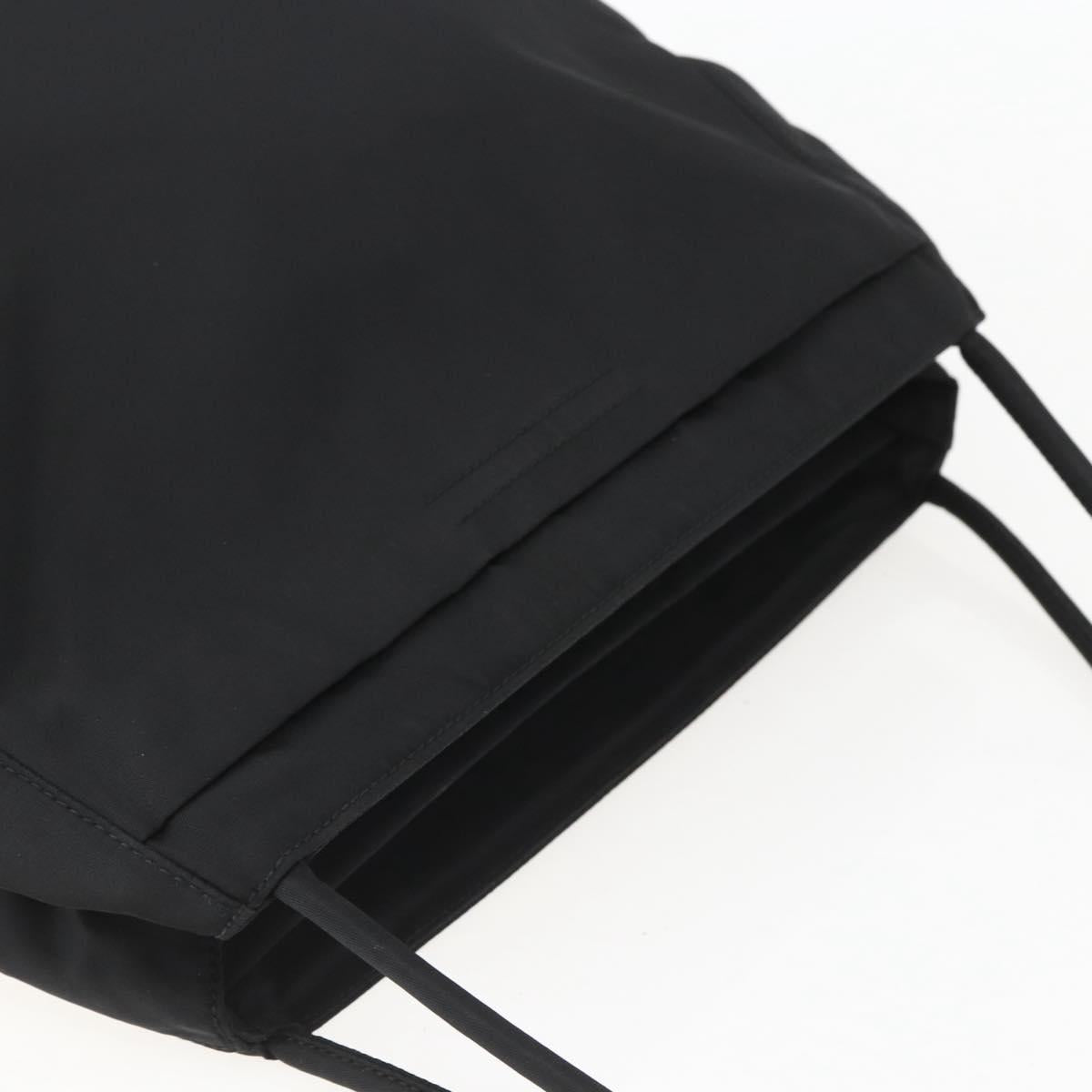 PRADA Tote Bag Nylon Black Silver Auth 158382