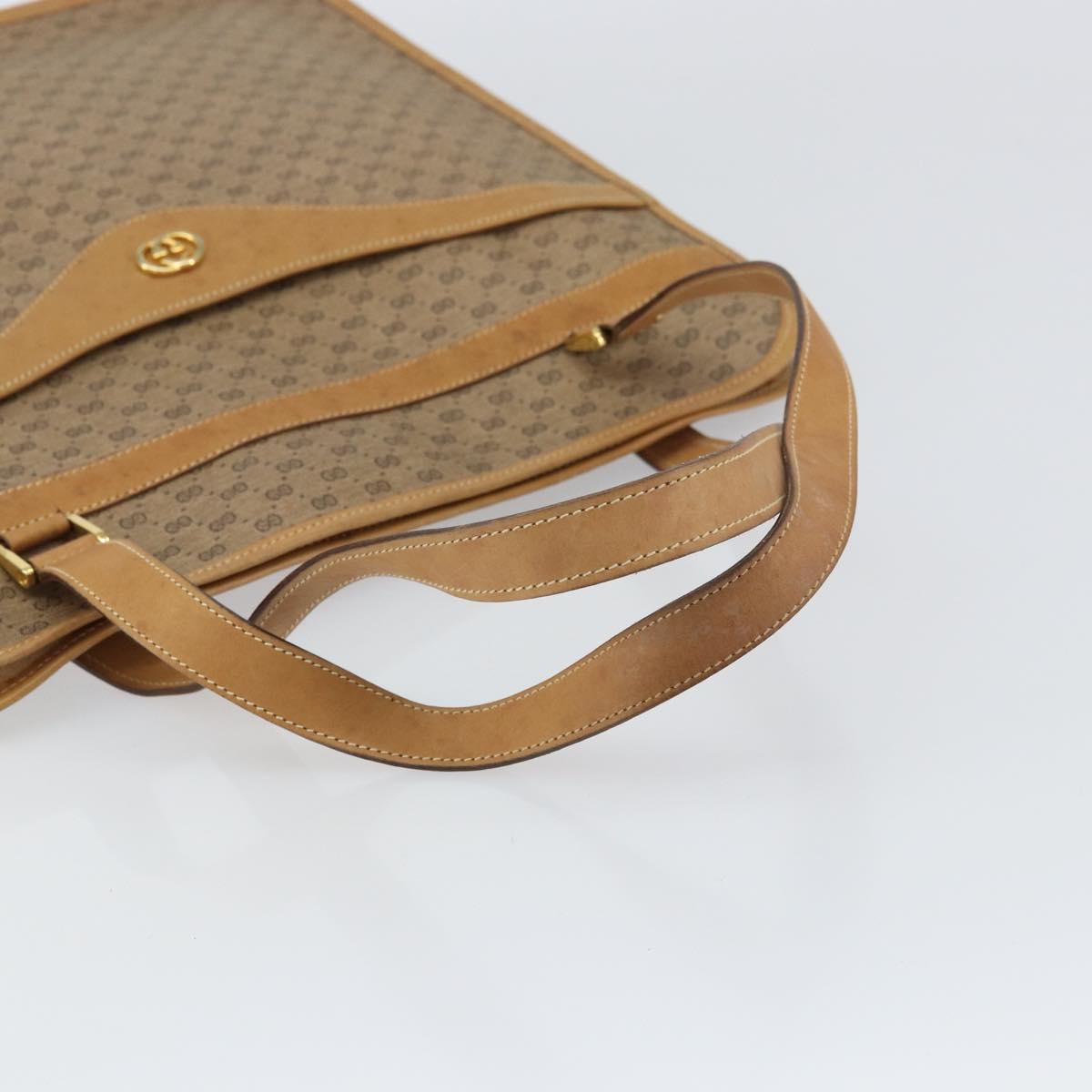 GUCCI Micro GG Supreme Tote Bag PVC Beige Gold 14 002 4428 Auth 158385