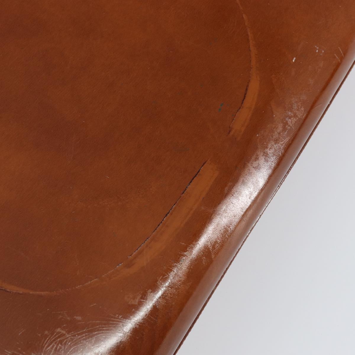 CARTIER PANTHERE Tote Bag Patent leather Brown Silver Auth 158387