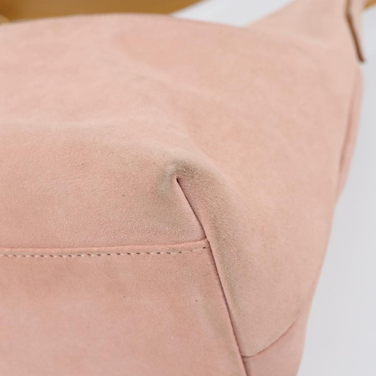 GUCCI Hand Bag Suede Pink Gold 001 3386 1705 Auth 158392