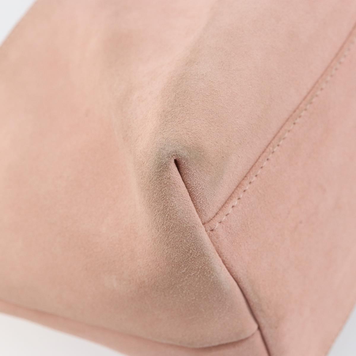 GUCCI Hand Bag Suede Pink Gold 001 3386 1705 Auth 158392