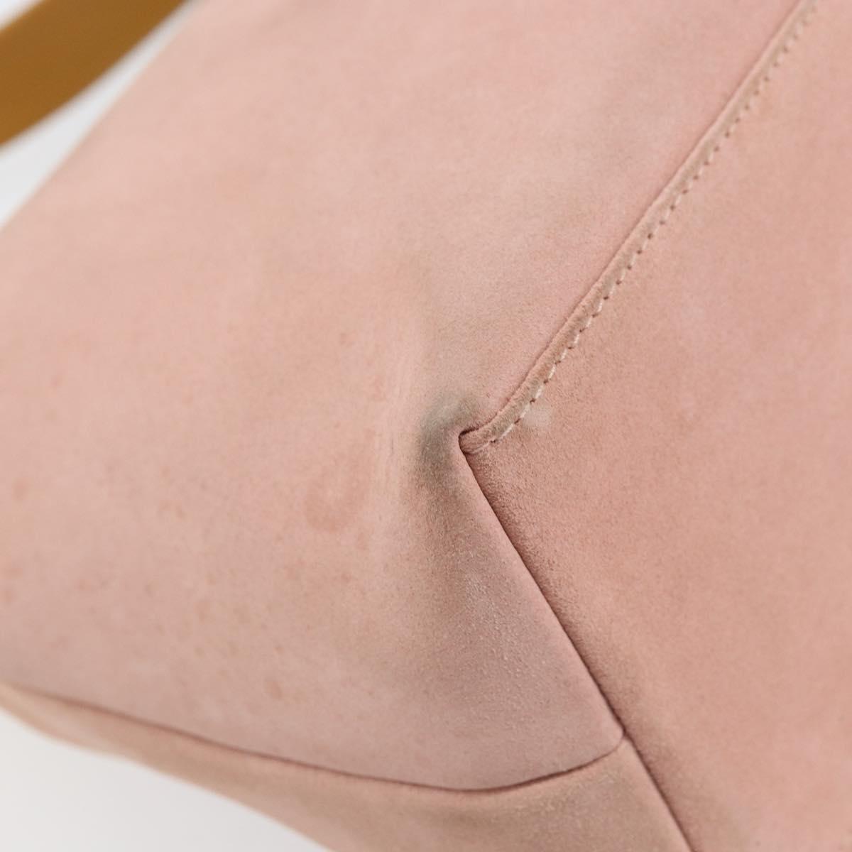 GUCCI Hand Bag Suede Pink Gold 001 3386 1705 Auth 158392