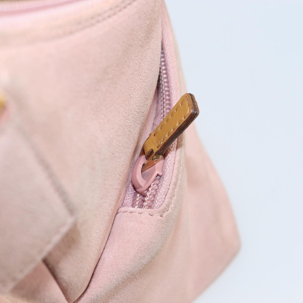 GUCCI Hand Bag Suede Pink Gold 001 3386 1705 Auth 158392