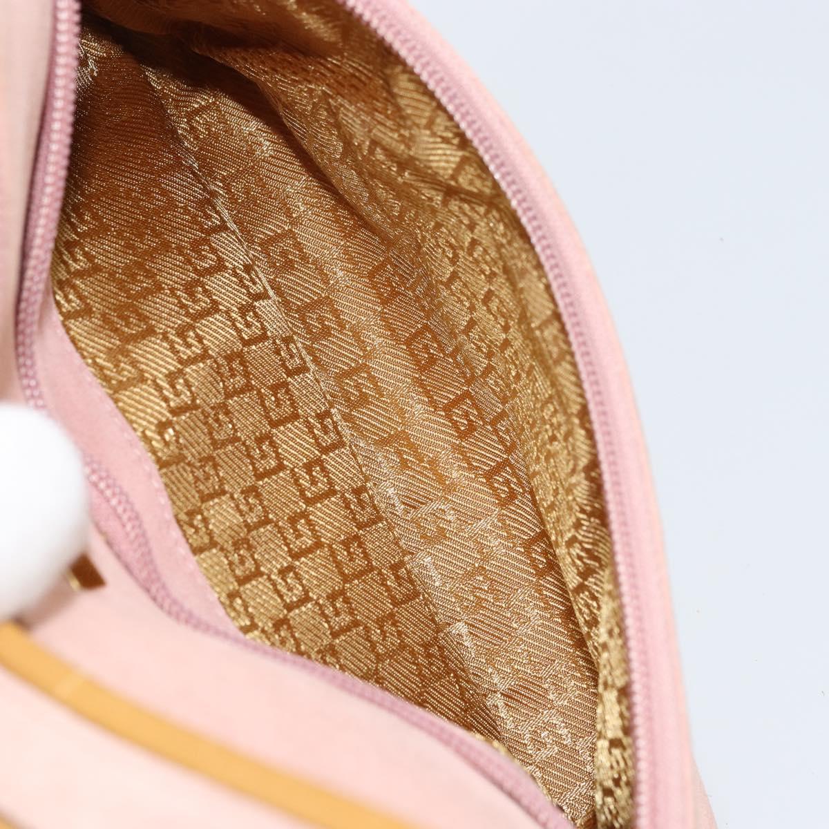 GUCCI Hand Bag Suede Pink Gold 001 3386 1705 Auth 158392