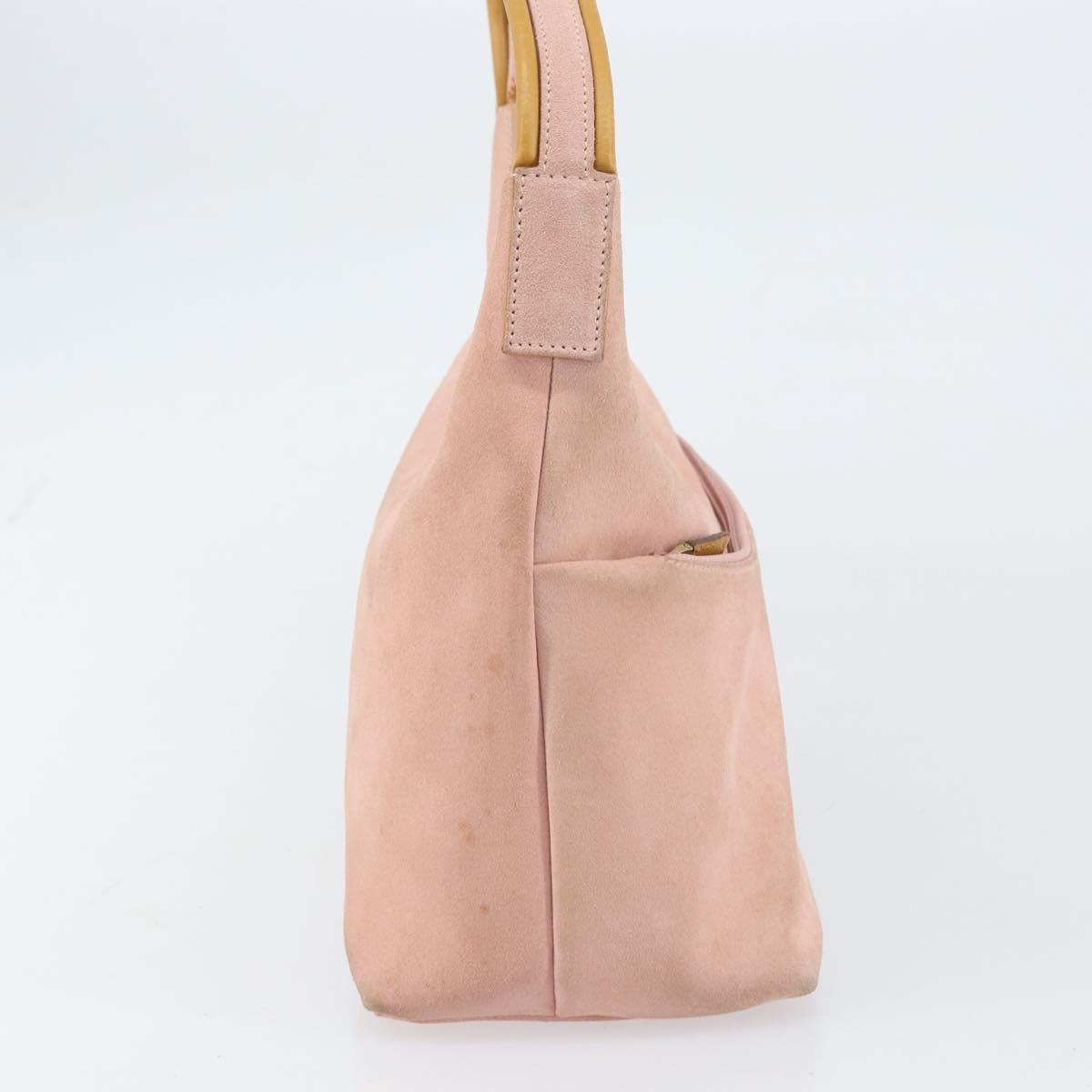 GUCCI Hand Bag Suede Pink Gold 001 3386 1705 Auth 158392
