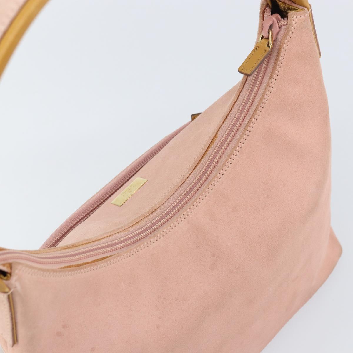 GUCCI Hand Bag Suede Pink Gold 001 3386 1705 Auth 158392