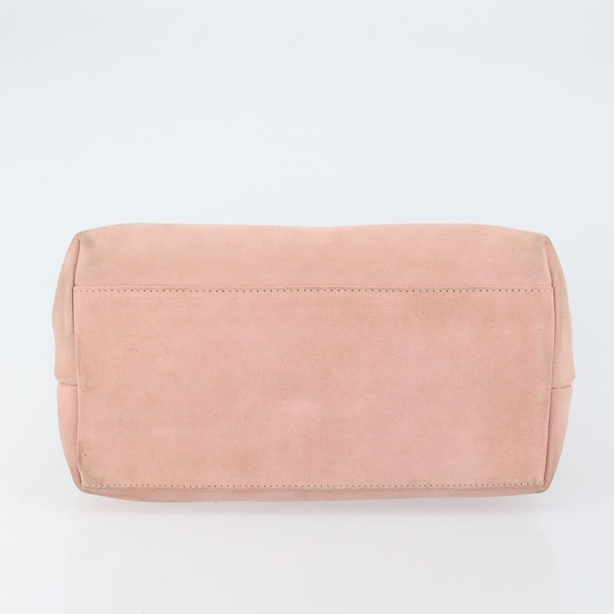 GUCCI Hand Bag Suede Pink Gold 001 3386 1705 Auth 158392