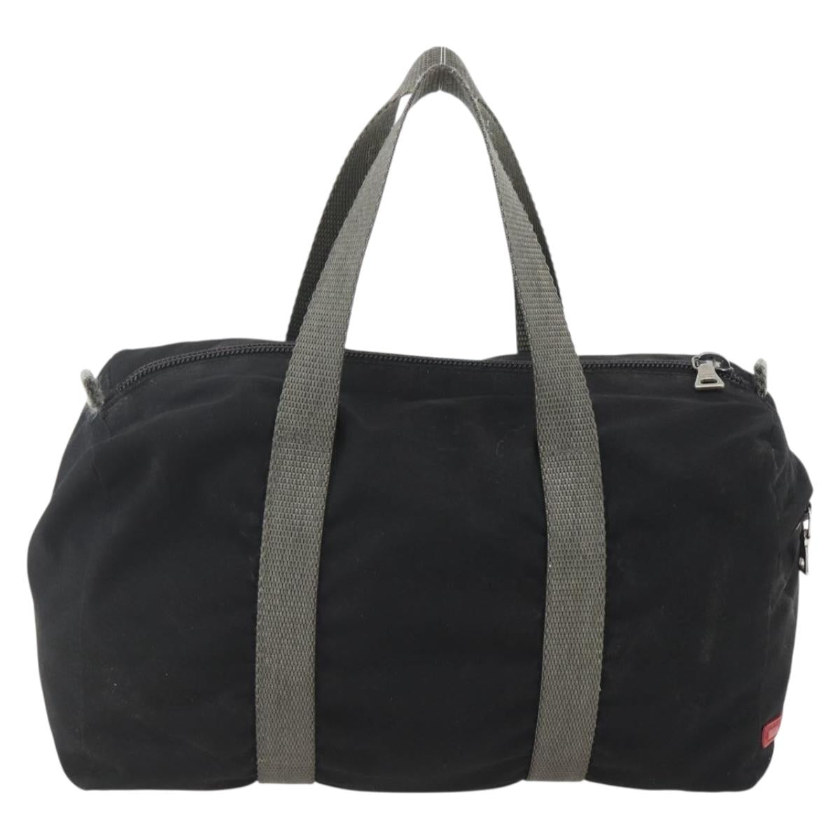 PRADA Sports Hand Bag Nylon Black Silver Auth 158398