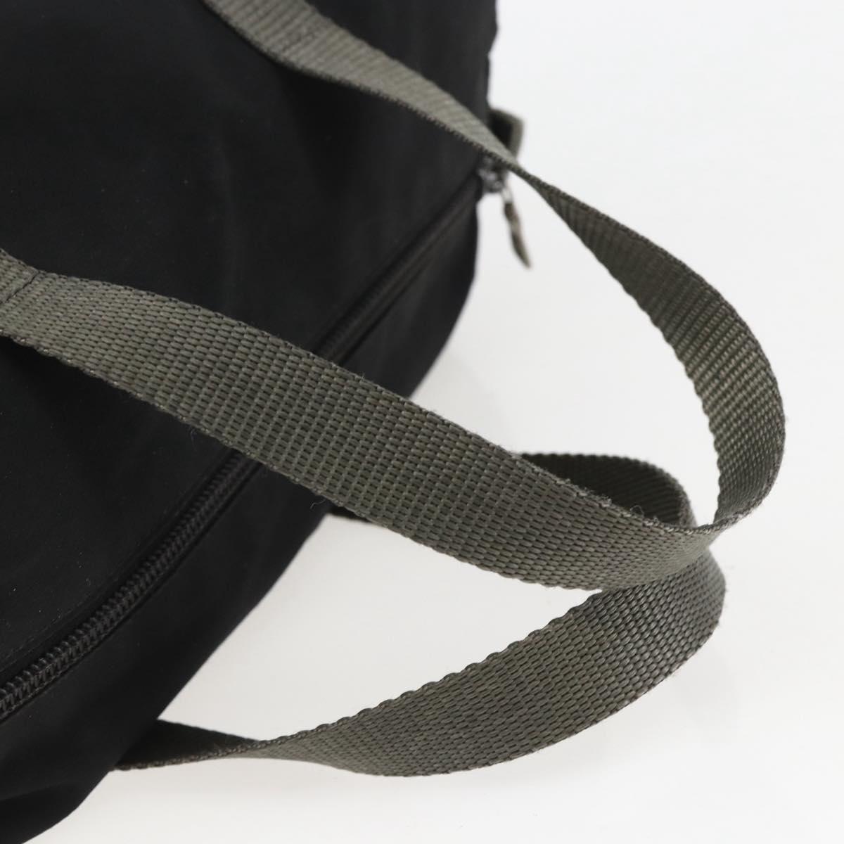PRADA Sports Hand Bag Nylon Black Silver Auth 158398