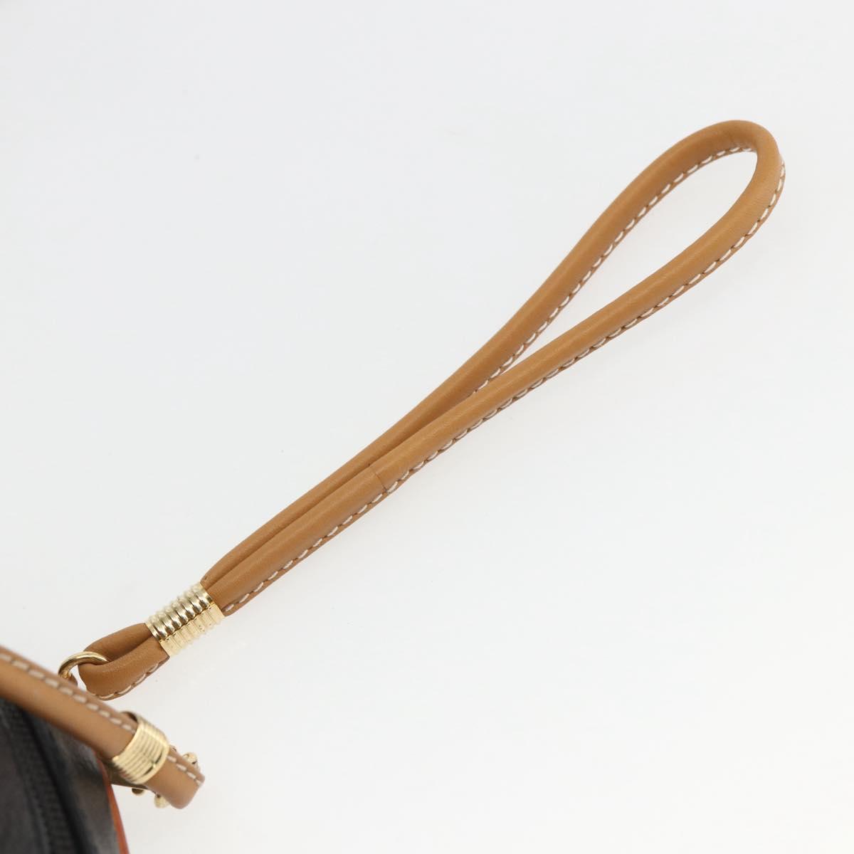 GUCCI Shoulder Bag Leather Black Gold Auth 158401