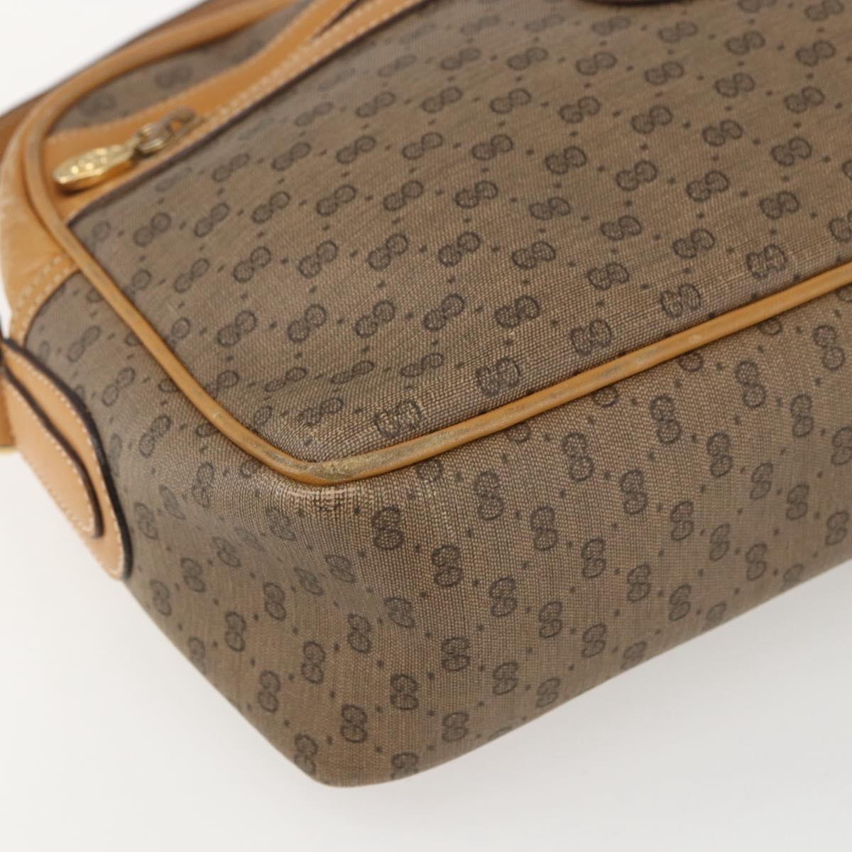 GUCCI Micro GG Supreme Shoulder Bag PVC Beige Gold Auth 158407