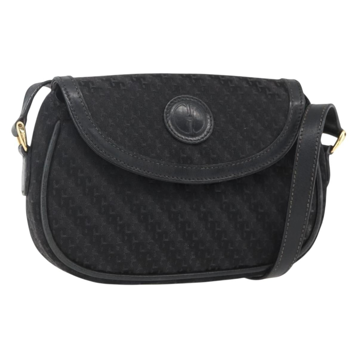 GUCCI Shoulder Bag Old Gucci Black Gold Auth 158414