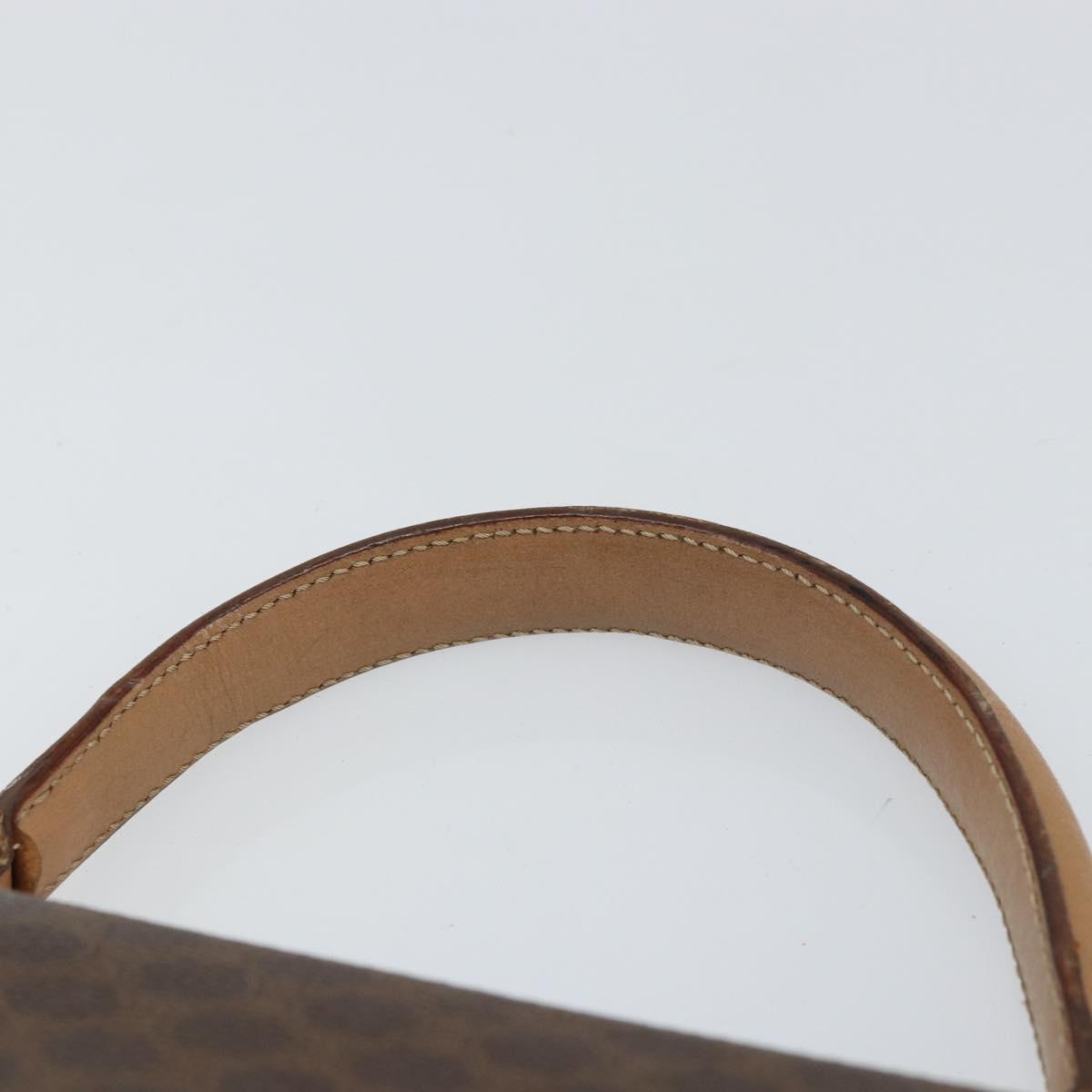 CELINE Macadam Canvas Hand Bag PVC Leather Brown Gold Auth 158419