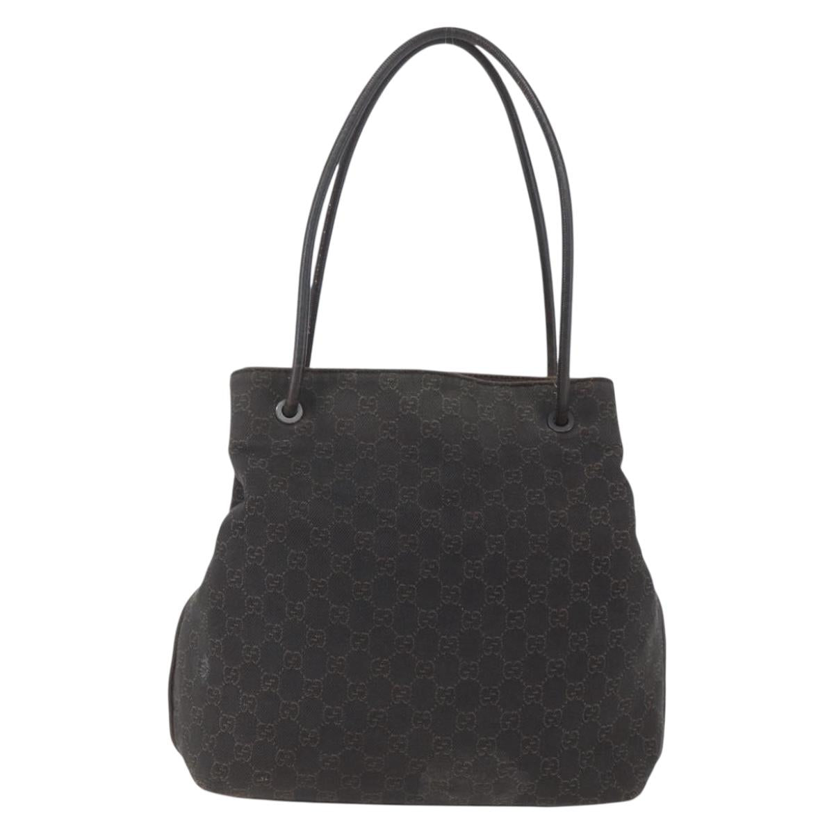 GUCCI GG Canvas Tote Bag Black 101341 Auth 158421