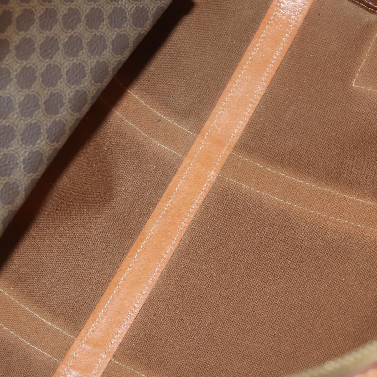 CELINE Macadam Canvas Boston Bag PVC Leather Brown Gold Auth 158425