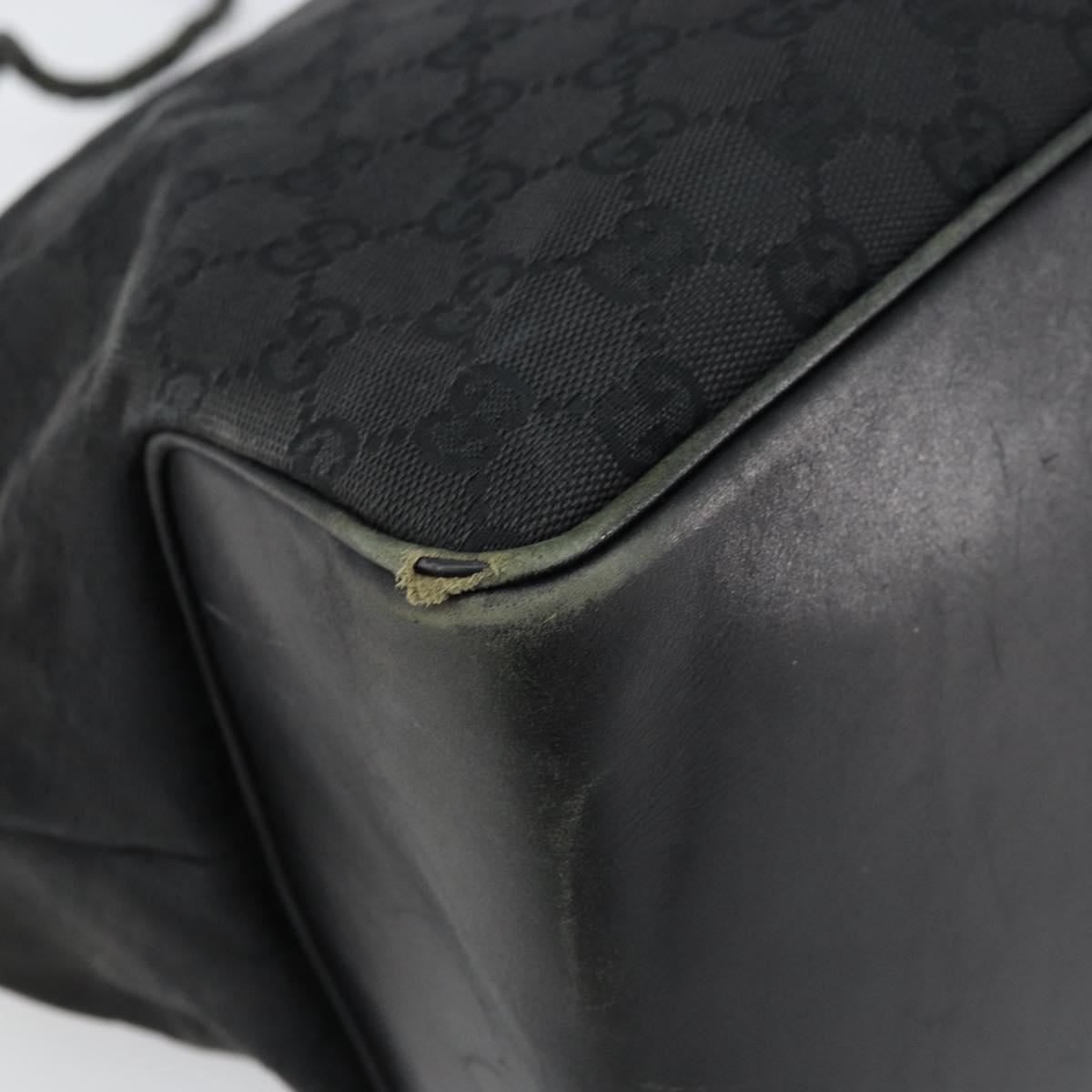 GUCCI GG Canvas Shoulder Bag Black Silver 109141 Auth 158449