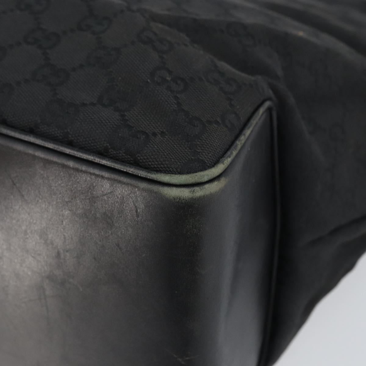 GUCCI GG Canvas Shoulder Bag Black Silver 109141 Auth 158449