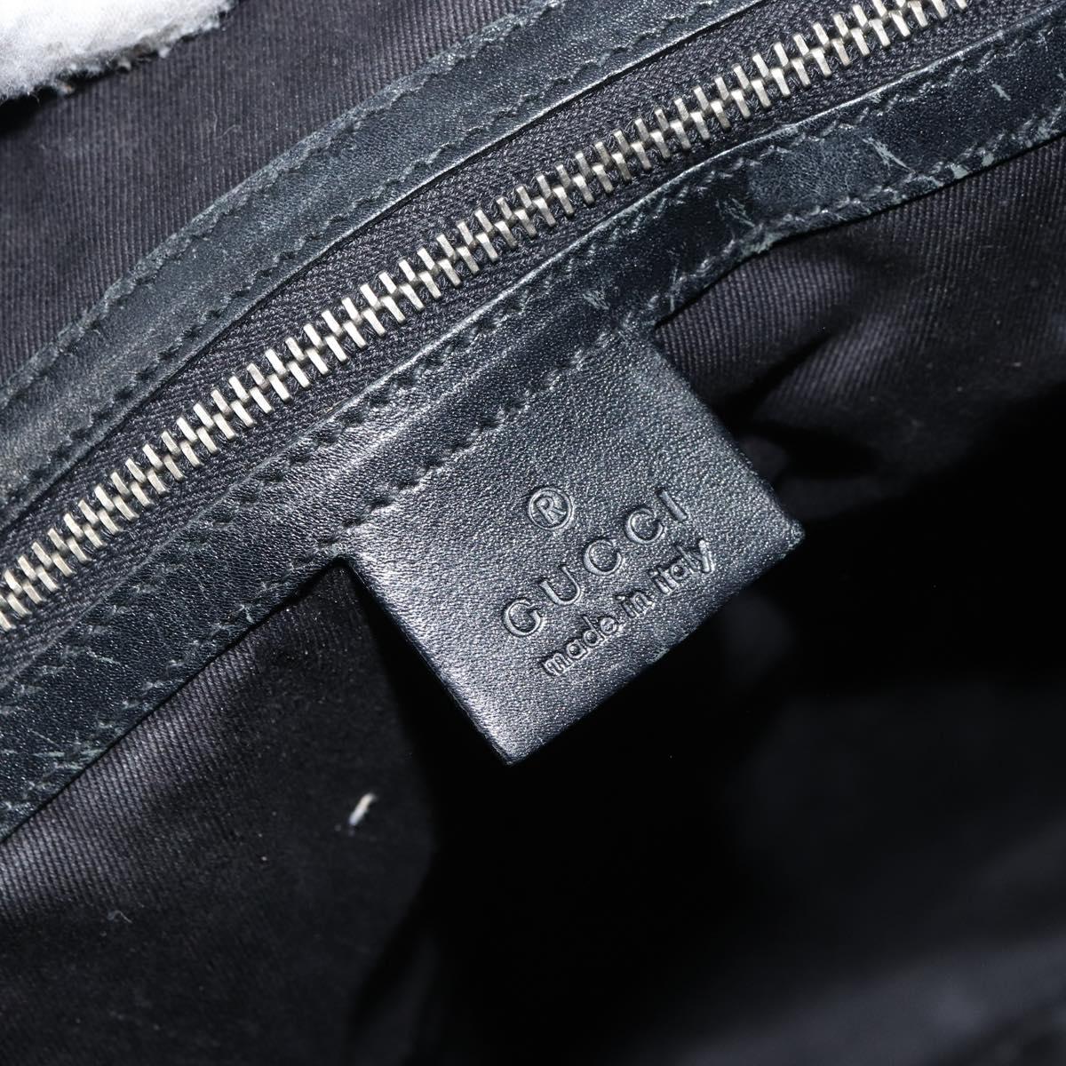 GUCCI GG Canvas Shoulder Bag Black Silver 109141 Auth 158449