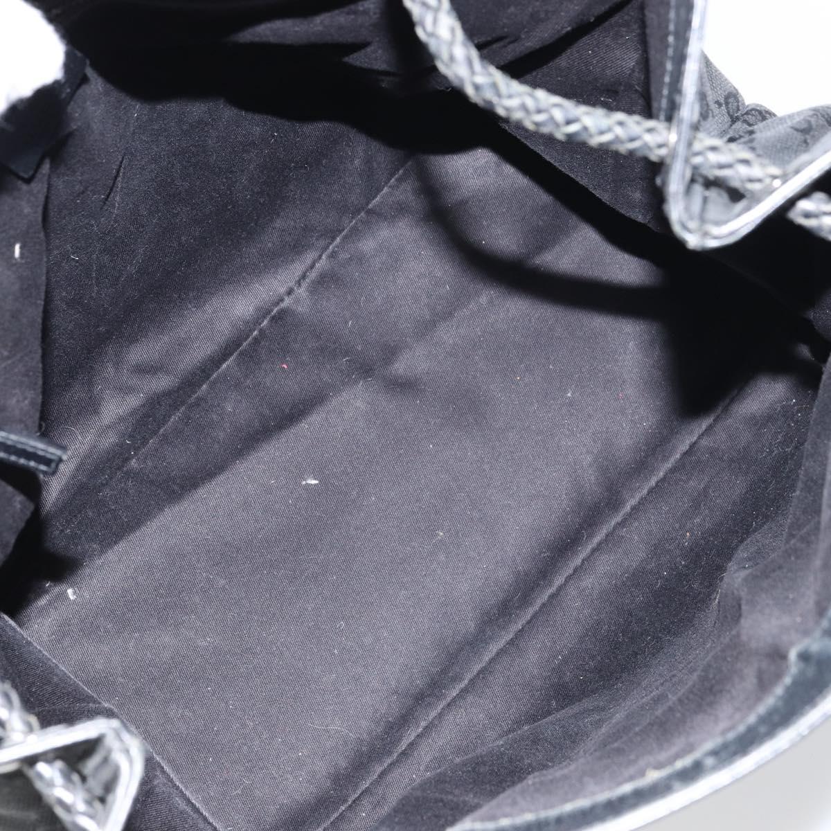 GUCCI GG Canvas Shoulder Bag Black Silver 109141 Auth 158449