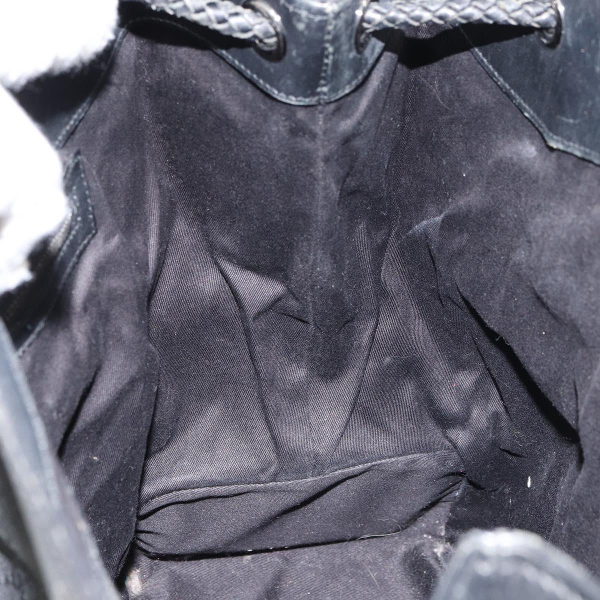 GUCCI GG Canvas Shoulder Bag Black Silver 109141 Auth 158449