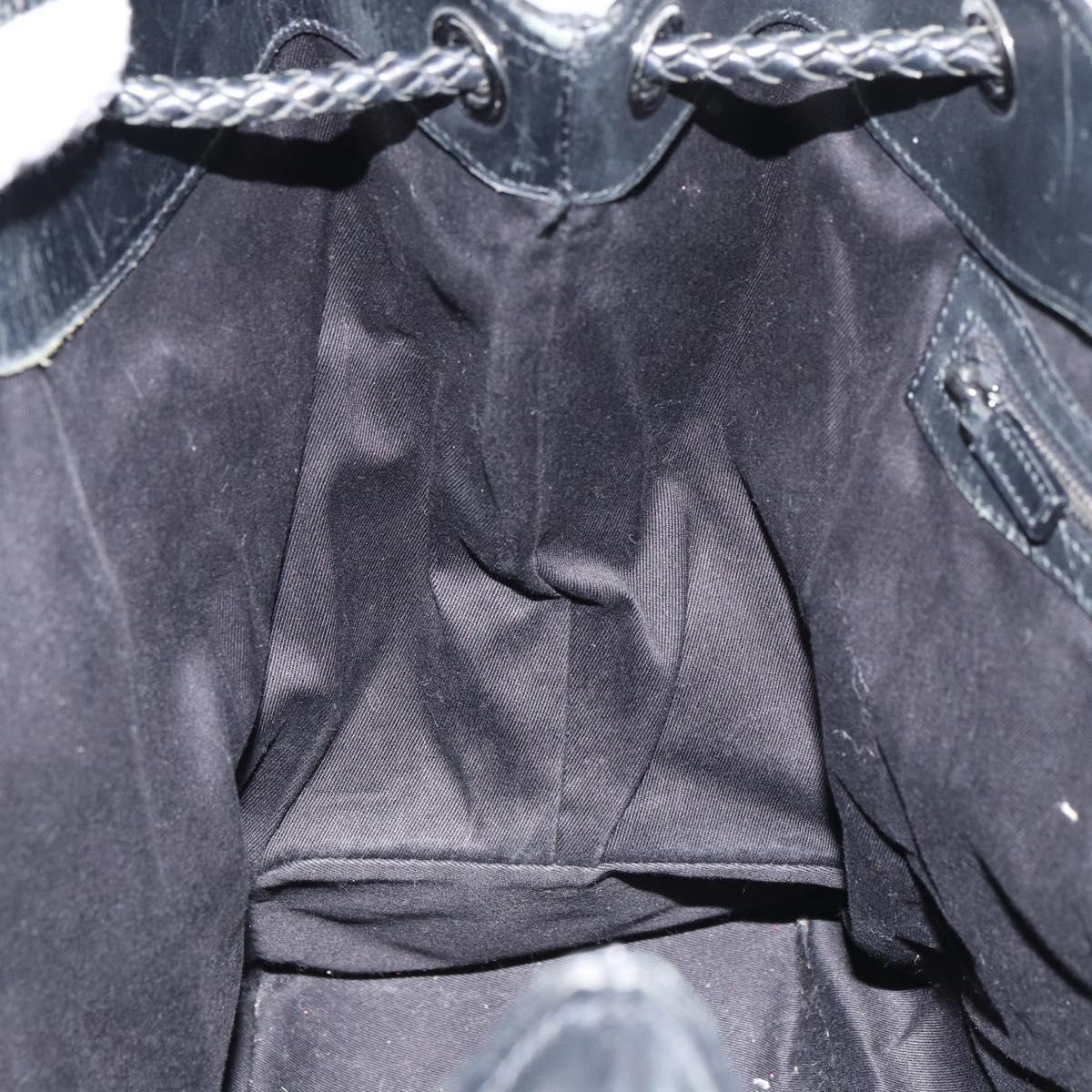 GUCCI GG Canvas Shoulder Bag Black Silver 109141 Auth 158449