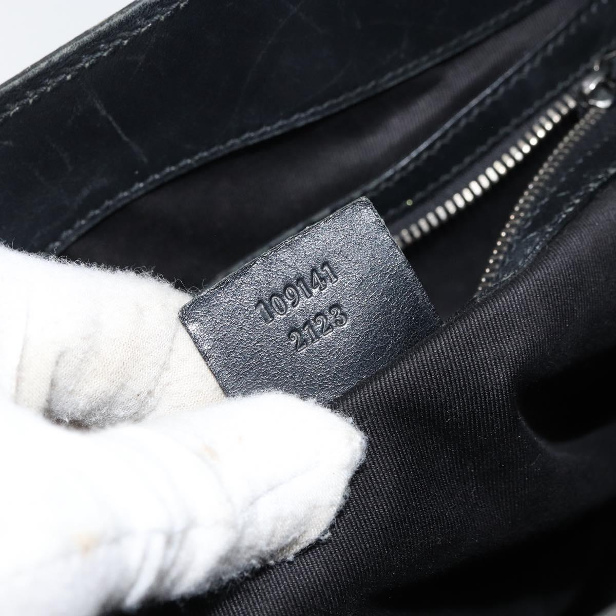 GUCCI GG Canvas Shoulder Bag Black Silver 109141 Auth 158449