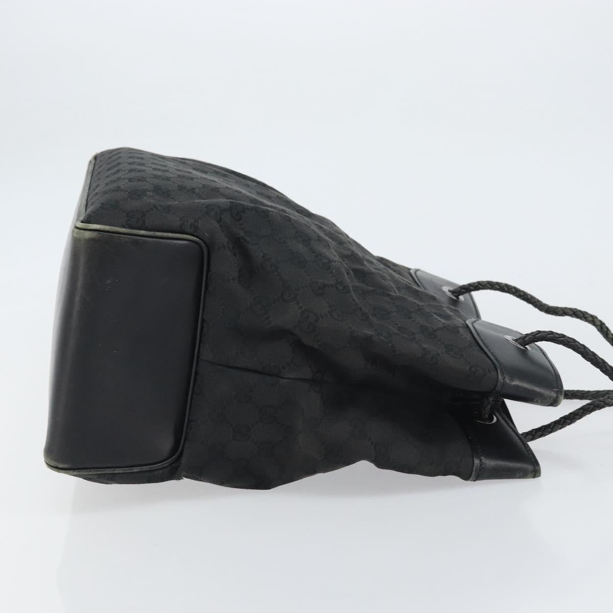 GUCCI GG Canvas Shoulder Bag Black Silver 109141 Auth 158449