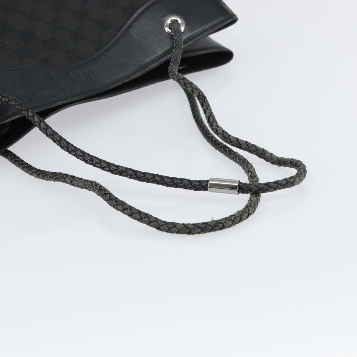 GUCCI GG Canvas Shoulder Bag Black Silver 109141 Auth 158449