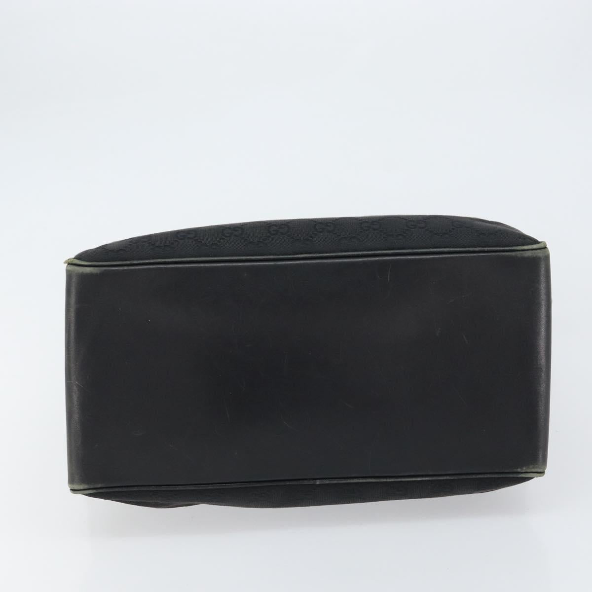 GUCCI GG Canvas Shoulder Bag Black Silver 109141 Auth 158449