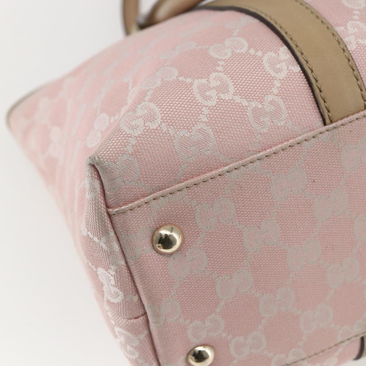 GUCCI GG Canvas Tote Bag Pink Gold Auth 158451