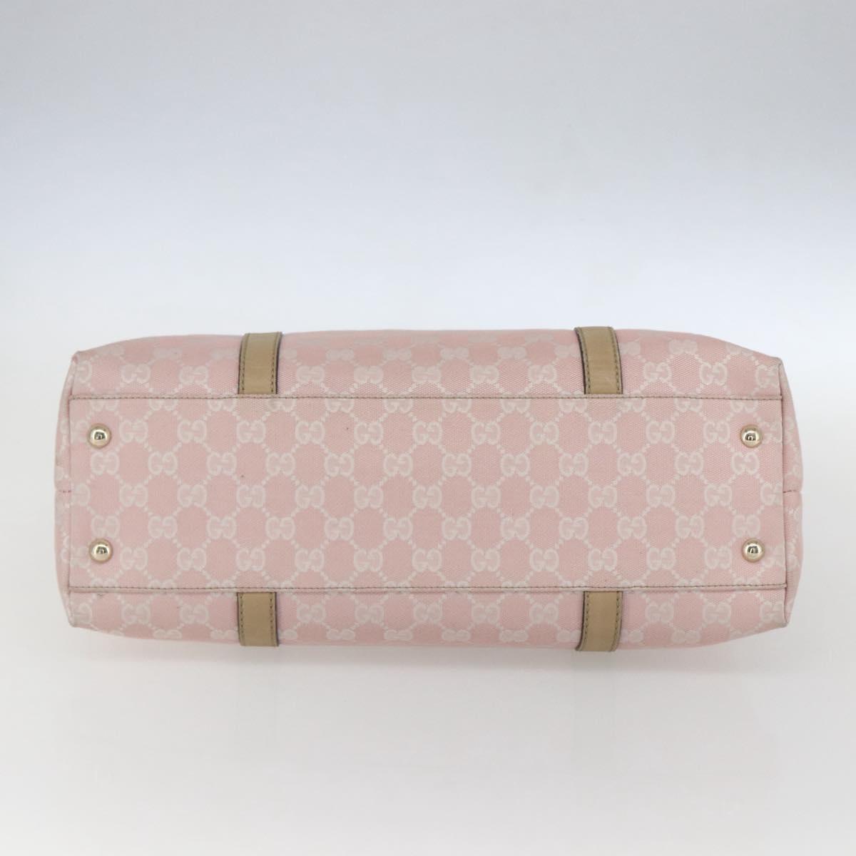 GUCCI GG Canvas Tote Bag Pink Gold Auth 158451