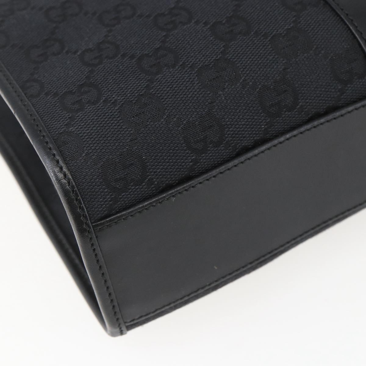 GUCCI GG Canvas Jackie Hand Bag Black Silver 002 1065 Auth 158453A