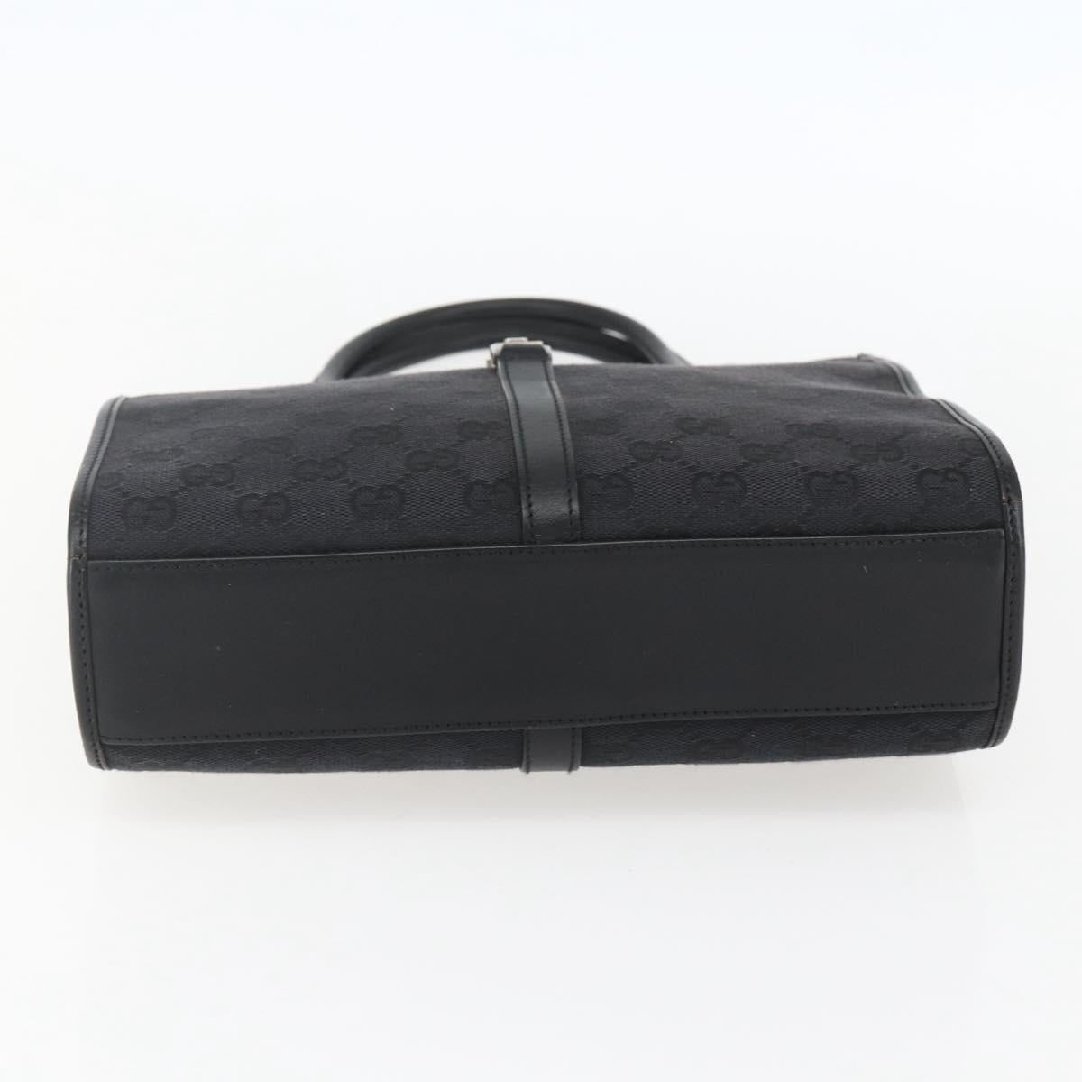 GUCCI GG Canvas Jackie Hand Bag Black Silver 002 1065 Auth 158453A