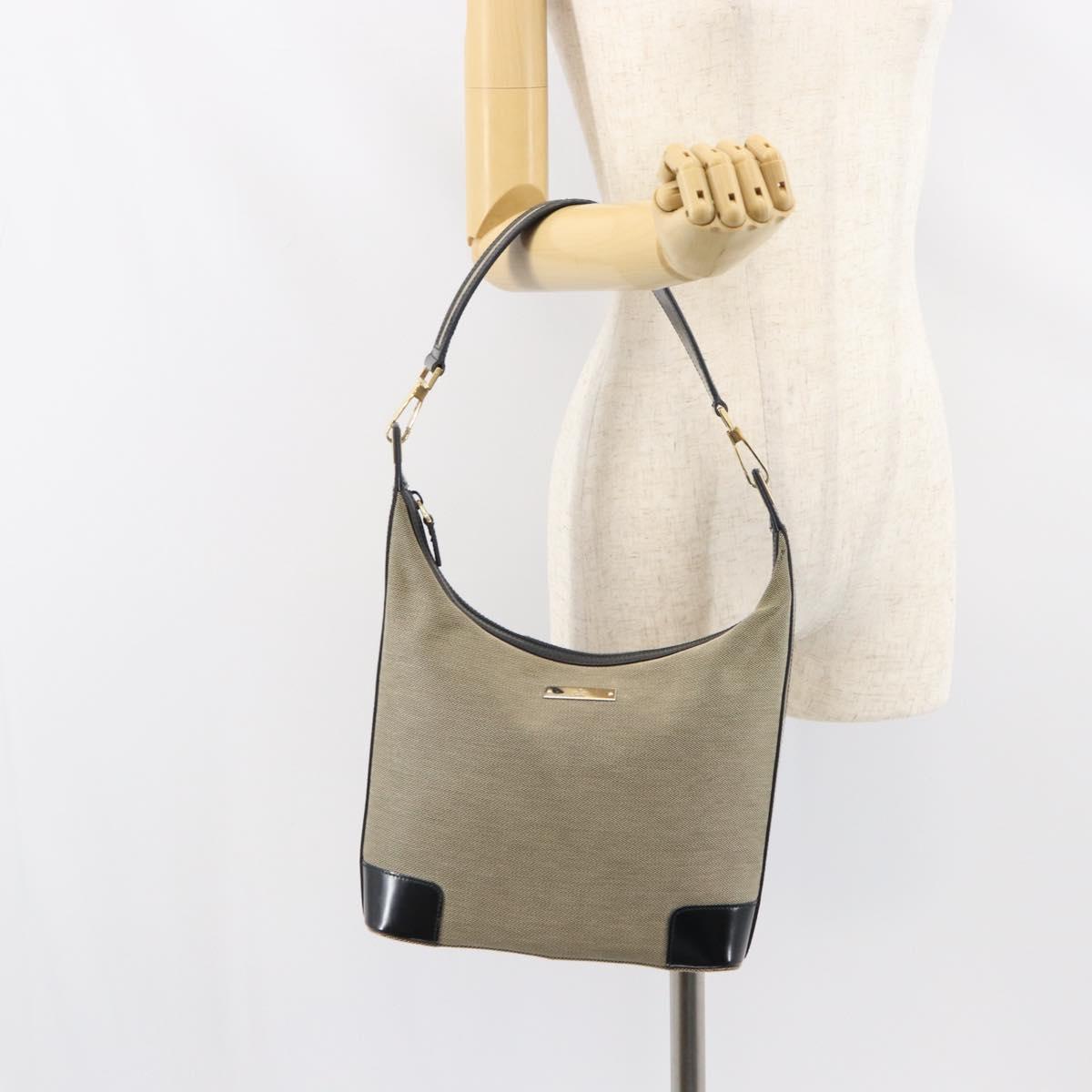 GUCCI Shoulder Bag Canvas Beige Gold 001 4204 Auth 158461