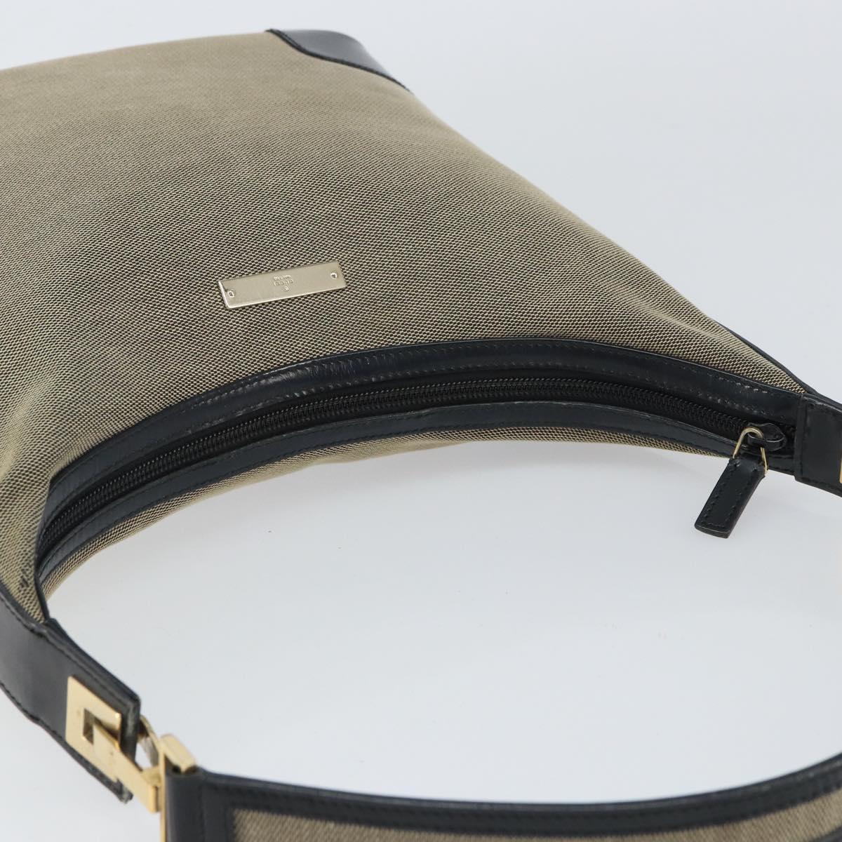 GUCCI Shoulder Bag Canvas Beige Gold 001 4204 Auth 158461