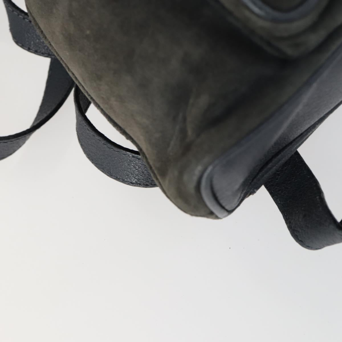 GUCCI Bamboo Backpack Suede Navy Gold 003 1705 0030 Auth 158464