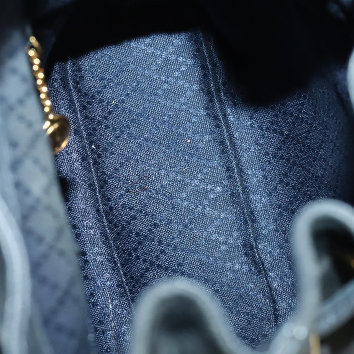 GUCCI Bamboo Backpack Suede Navy Gold 003 1705 0030 Auth 158464