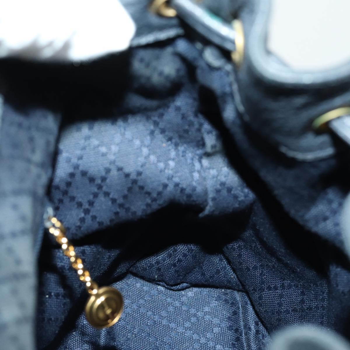 GUCCI Bamboo Backpack Suede Navy Gold 003 1705 0030 Auth 158464