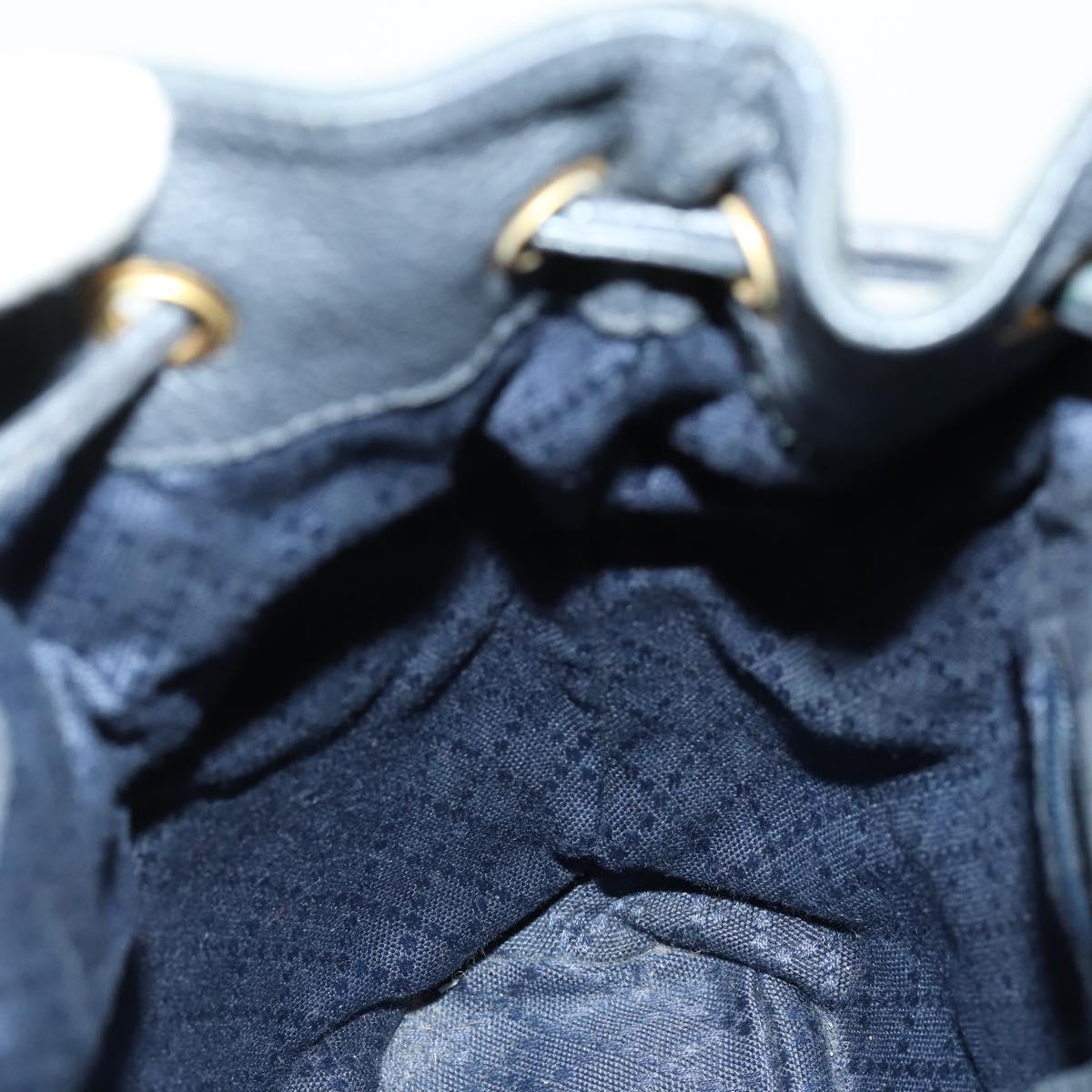 GUCCI Bamboo Backpack Suede Navy Gold 003 1705 0030 Auth 158464